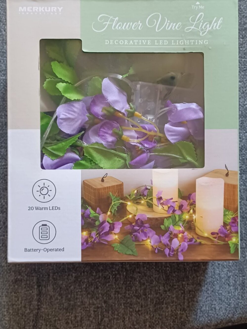 Merkury Innovations Flower Vine Light Decorative LED Lighting Purple Flowers New